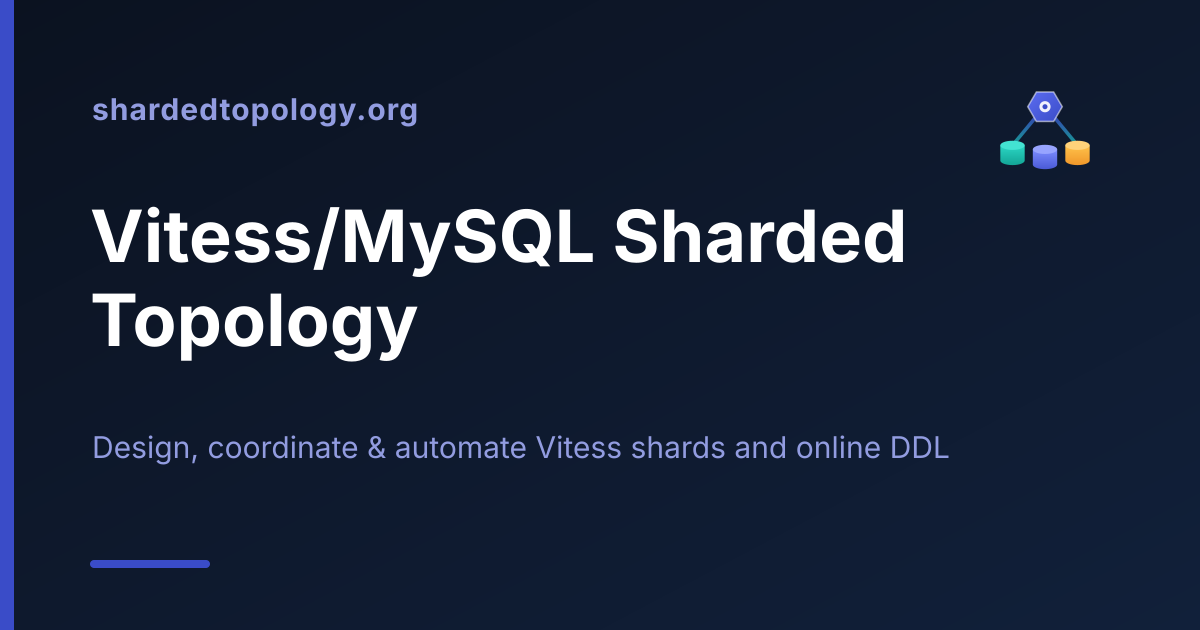 Sharded Topology — Vitess/MySQL sharded topology & online DDL coordination